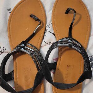 rouge helium open toe brown strap sandals